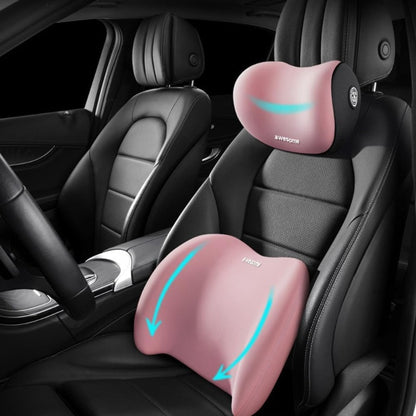 Car Lumbar Support Pillow and Car Neck Pillow Kit, Ergonomic Car Seat Headrest & Lumbar Cushion with Adjustable Strap for Neck Back Pain Relief, for Office Chair/ Truck/ Wheelchair (Gray)