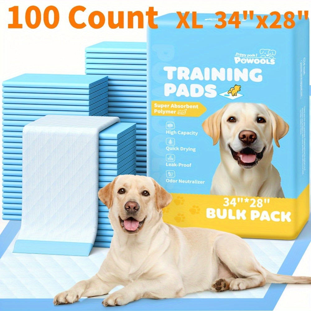 XL Dog Pee Pads 100-Count – Extra Large 28”x34” Disposable Puppy Training Pads | Super Absorbent, Leak-Proof & Odor Control | Potty Pads for Puppies, Adult Dogs, Elderly Pets & Indoor Use