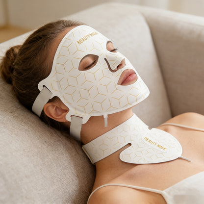 LED Face Mask – 7-in-1 Red Light Therapy for Face & Neck, 93+80 LED Beads, Separate Silicone Applicator, 1800mAh Rechargeable, Adjustable Color Brightness & Timer, Anti-Aging Skin Care Gift for Women