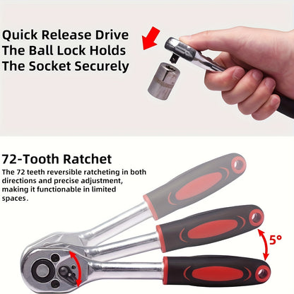 FAXHION 96/55/63/46pcs High-end Professional Tool Sets, Auto/ Bicycle Maintenance Machinery Sets, Racing-class Auto Parts Maintenance Ratchet Wrenches Or Other Auto Maintenance Parts Tool Sets.