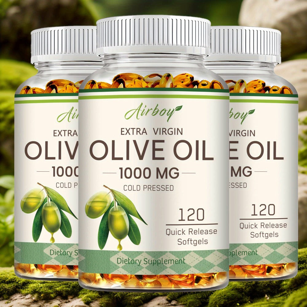 Extra Virgin Olive Oil Capsules 120 Softgels with Omega-9 Omega-6 & Palmitic Acid — Heart Health Cardiovascular Wellness & Antioxidant Support Supplement for Women and Men | 1 or 2 Bottle Options