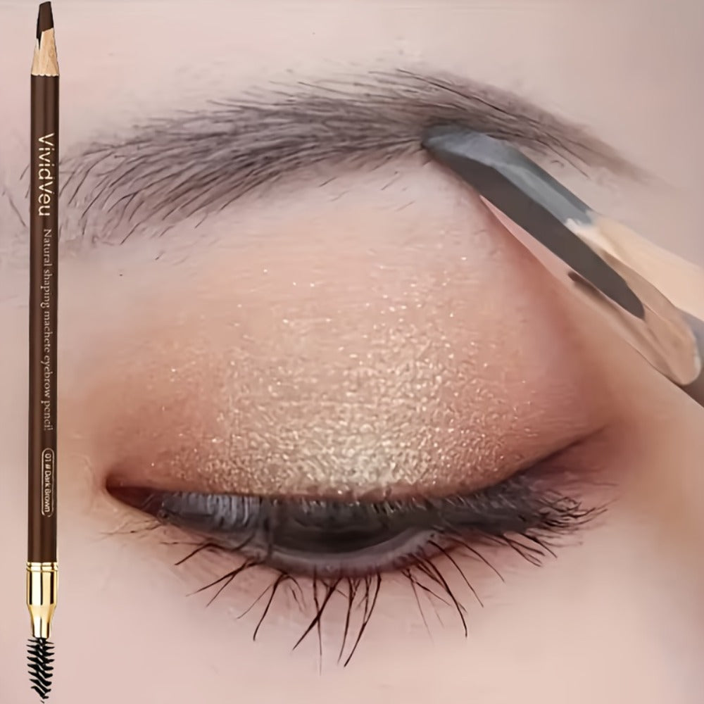 Smudge Proof Waterproof Eyebrow Pencil 4-Pack Double-Ended with Built-In Spoolie Brush – Long Lasting Sulfate Free Natural Brow Look for All Skin Types
