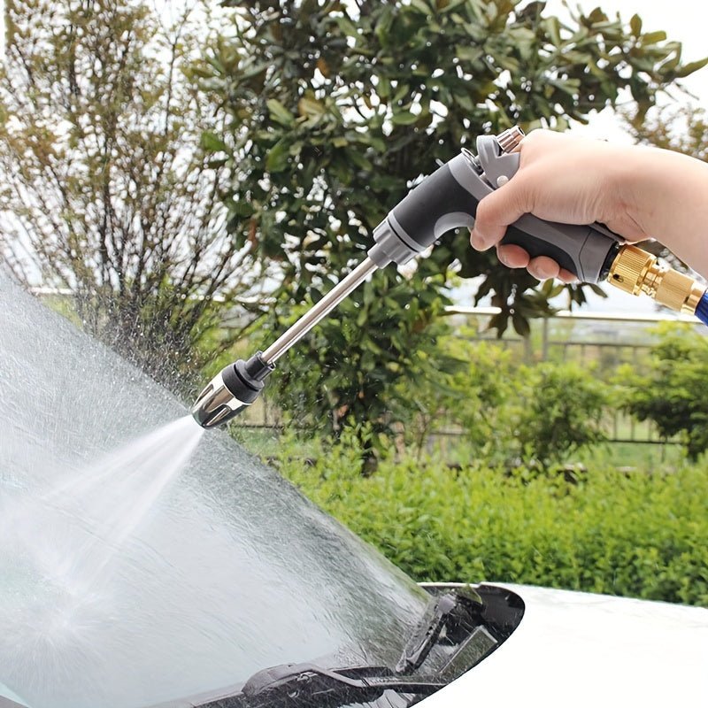 High-Pressure Car Wash Gun with Extended Spray Rod, Durable Hose Nozzle, Adjustable Spray And Leak-Proof Design, Suitable for Washing Trucks/Suvs/Rvs And Cleaning Driveways, Decks, And Gardens, Without Battery