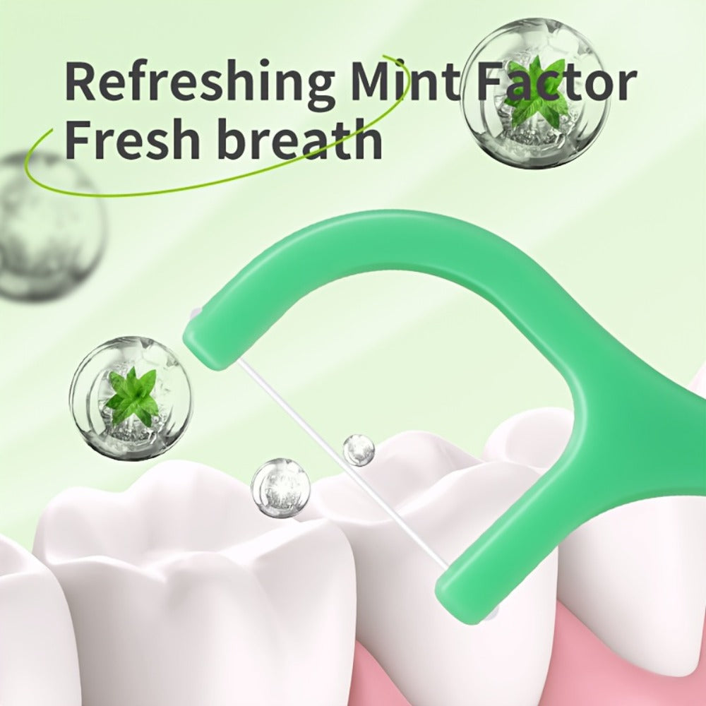 Mint Floss Picks 600 Count — Ultra-Fine Disposable Dental Floss Sticks, Interdental Cleaning, Plaque Removal, Fresh Breath, Portable Oral Care for Home, Travel & Family Daily Use