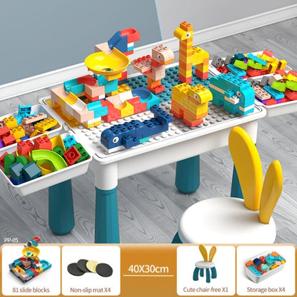 Kids Activity Table Building Blocks LEGO Compatible Play Table for Toddlers – Durable ABS Plastic Space-Saving Corner Design, Birthday Christmas Gift for Boys Girls Ages 3+