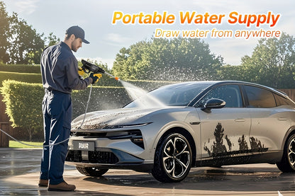 Cordless Pressure Washer 300W - 6-in-1 Nozzle, 1.3GPM Handheld Car Wash Gun with 15000mAh Battery, 60-Min Runtime for Car, Home, Garden & Floor Cleaning