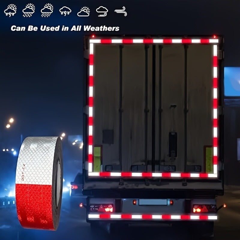 [Multi-volume Series]DOT-C2 Reflective Tape 2" X 60ft | Red & White, Ultra-Bright 360° Safety Marking for Trucks, Trailers, Vans & Construction Signs All-Weather Strong Roll