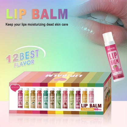 Glycerin Lip Butter Set 60 Pieces – 12 Scents Moisturizing Glossy Lip Balm, Deep Hydration for Soft Dry Lips, Valentine's Day & Holiday Gift Set for Women & Girls
