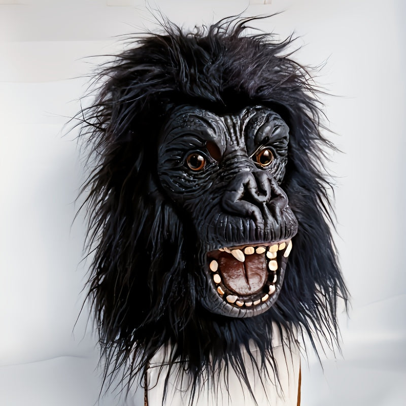 Elephant Monkey Latex Full Head Mask Realistic – Black White Animal Costume Mask for Adults Halloween Costume Parties Cosplay Prank Photo Prop Birthday Gift Durable
