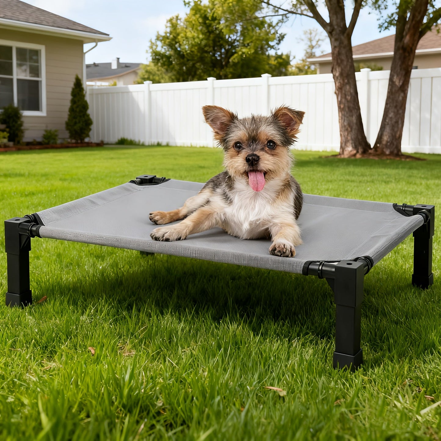 Elevated Dog Bed with Cooling Mesh & Metal Frame - Raised Dog Cot Bed with Washable Breathable Mesh, No-Slip Feet, Portable Dog Bed for Outdoor & Indoor Use, Available in 4 Sizes & 7 Colors