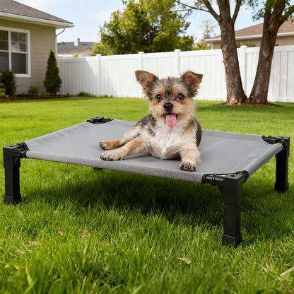 Elevated Dog Bed with Cooling Mesh & Metal Frame - Raised Dog Cot Bed with Washable Breathable Mesh, No-Slip Feet, Portable Dog Bed for Outdoor & Indoor Use, Available in 4 Sizes & 7 Colors