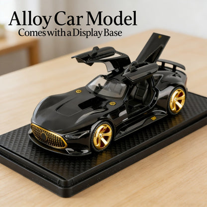 Mercedes-Benz GT Supercar Diecast Model with Gull-Wing Doors | Zinc Alloy High-Detail Static Collectible | Desktop Display Gift for Car Lovers Men Adults