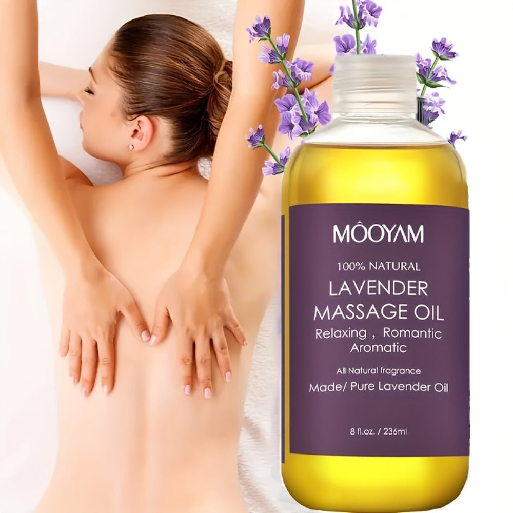 Body Massage Oil with Lavender, Nut Oil & Grapefruit - Deeply Moisturizing Aromatherapy Oil for Dry Skin, Relaxation & Nourishment, Lightweight Non-Greasy Formula for Women & Men
