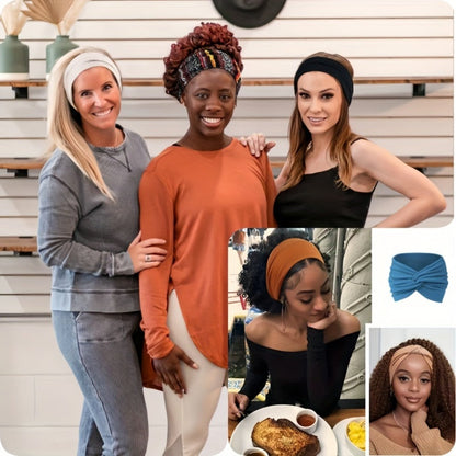 Stretchy Headbands 20 Pack for Women & Men – Soft Sweat-Wicking Non-Slip Elastic Turban Knot Hair Wraps Breathable Solid Colors for Yoga Running Gym Workout Daily Fashion Bulk Set