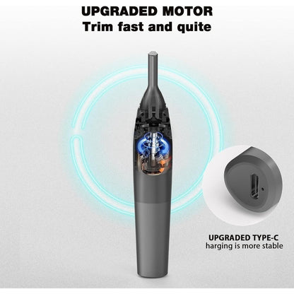 Rechargeable Eyebrow & Nose Ear Hair Trimmer for Men – Electric Detail Trimmer for Neckline Sideburns Eyebrows & Ear Hair, Cordless Grooming Tool for Men's Facial Hair, Grey