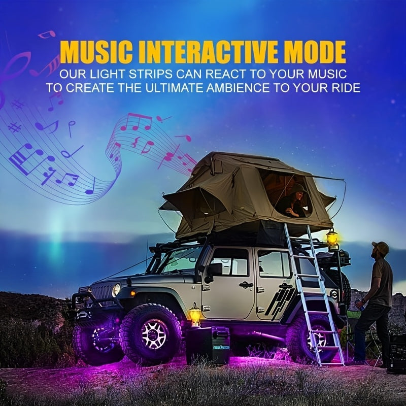 External LED with App Control, Atmosphere Decorative Kit, Multiple Scene Modes, with App Control And Wireless Control, Light, Compatible with Cars, Trucks, Suvs