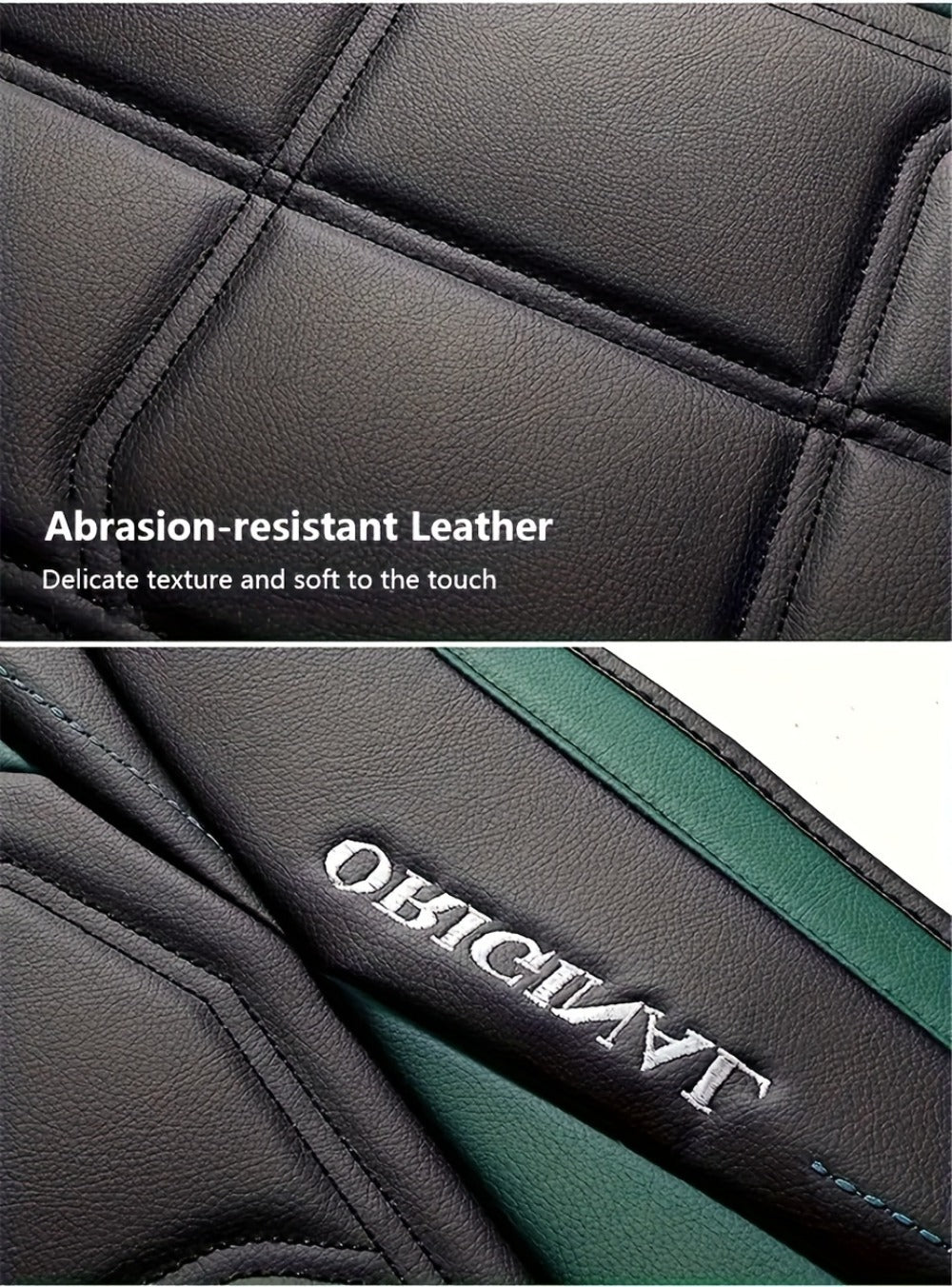 Car Seat Covers Faux Leather – Sporty Full-Coverage for Driver & Passenger, Universal Fit for Sedans, SUVs & Trucks, Green & Blue