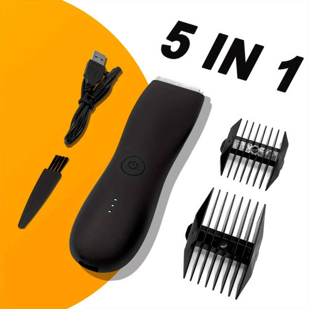 Electric Body Hair Trimmer for Women and Men with Replaceable Ceramic Blades — USB Rechargeable IPX5 Waterproof Pubic Groin Bikini Trimmer Painless Sensitive Skin Hair Shaver