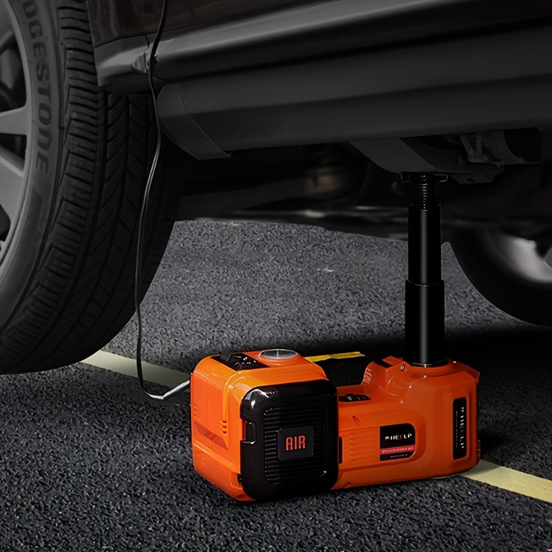 E-HEELP Electric Car Jack 5Ton 12V Kit Car Jack Hydraulic (Lifting Range: 6.1-17.7 Inch) with Inflator Electric Jack for Car SUV Sedan MPV Change Tires Garage Repair Emergency Kit, Without Battery