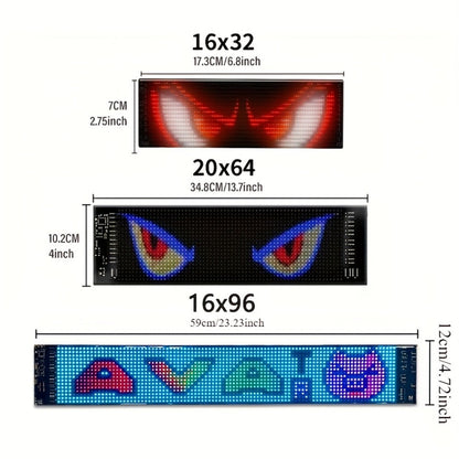 Flexible LED Display Screen Programmable Text & Animation, App & Remote Control, High-Definition RGB Matrix Panel for Any Curved Surface, Unique Gift for Friends & Family, Home Office Party Decoration