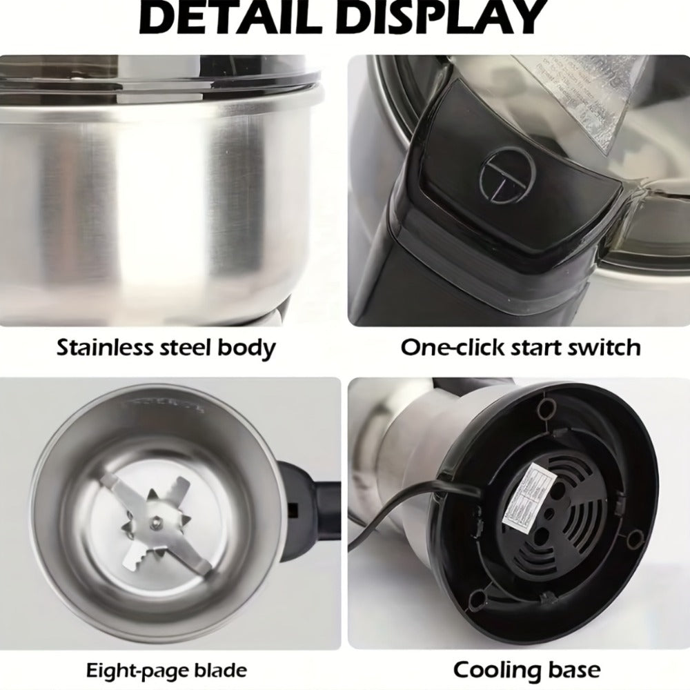 Electric Grain Grinder Mill – High-Speed Spice Coffee Herb Grinding Machine with Powerful Motor, Compact Design for Home Kitchen Use, 1 or 2 Piece Set Available