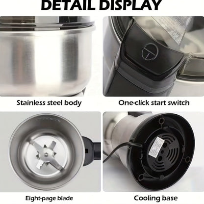 Electric Grain Grinder Mill – High-Speed Spice Coffee Herb Grinding Machine with Powerful Motor, Compact Design for Home Kitchen Use, 1 or 2 Piece Set Available