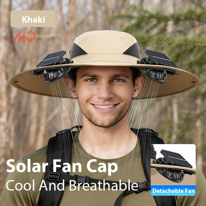 Solar Powered Dual Fan Sun Hat with USB Charging – Adjustable Strap, Breathable Mesh Design, High Airflow, Long Battery Life, Ideal for Fishing Hiking Camping Gardening Outdoor Work