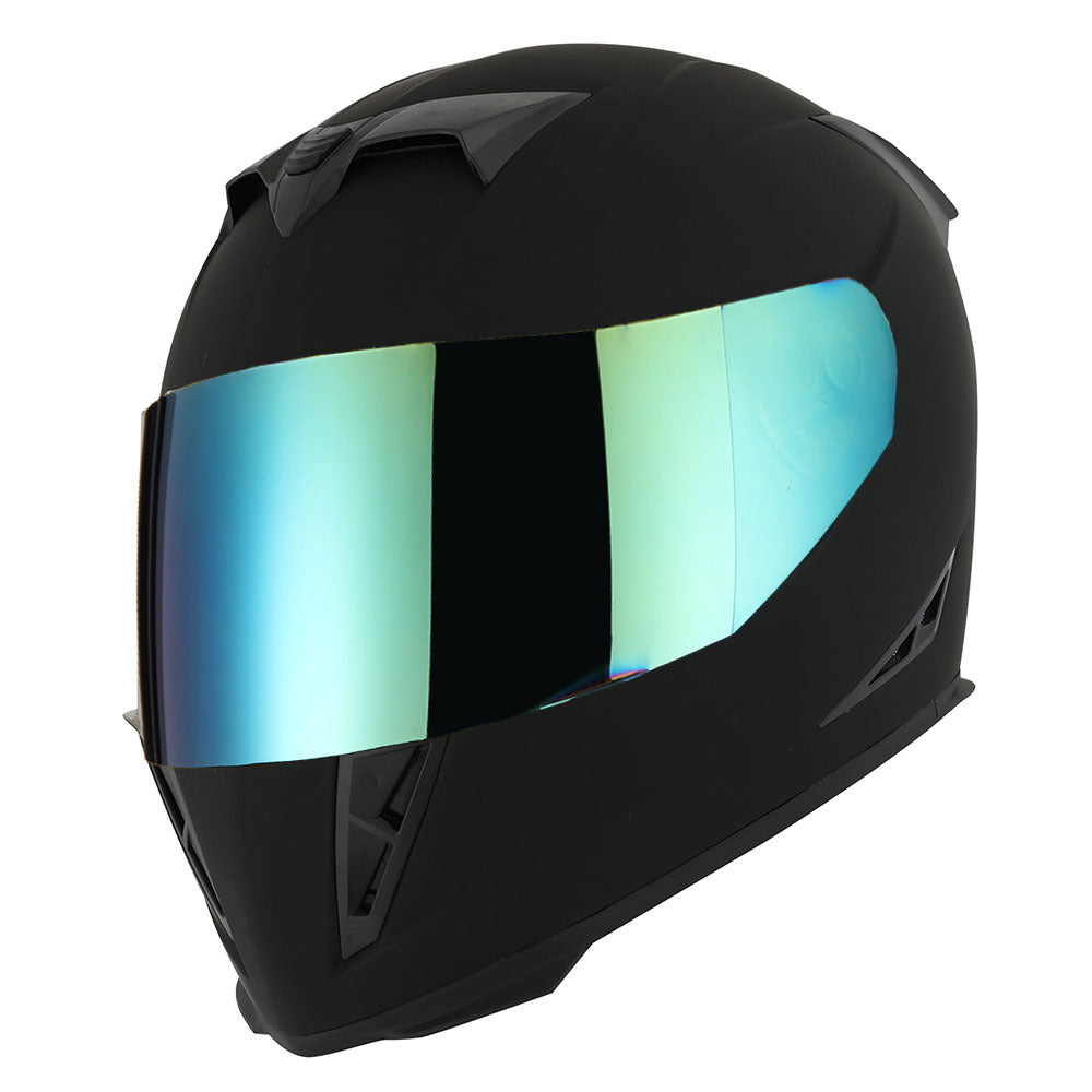 Motorcycle Full Face Helmet with Tinted Shield & Spare Clear Shield Quick Release Buckle Lightweight Aerodynamic Removable Washable Interior, Multiple Colors S M L XL