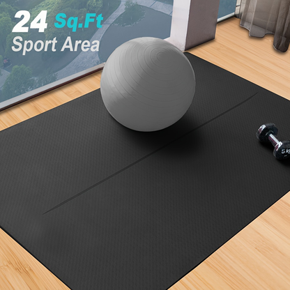 Large TPE Yoga Mat 6'x4' Extra Thick 1/3" – Alignment Lines, Double-Sided Non-Slip Professional Mat for Yoga, Pilates & Home Workout for Women & Men