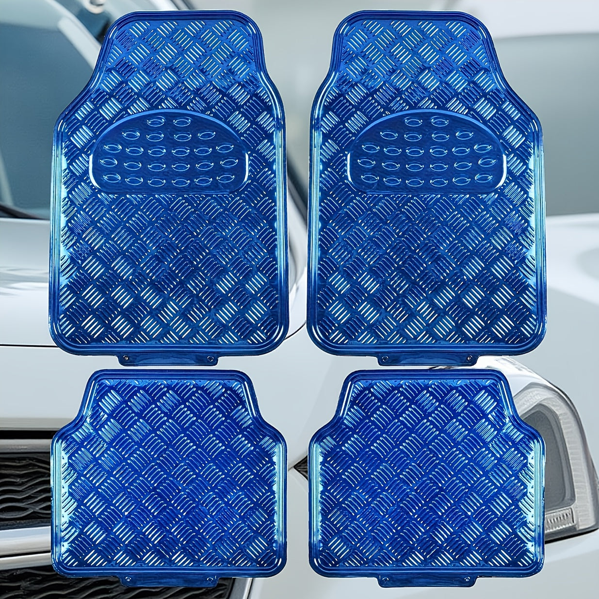 Waterproof Car Floor Mats 4pcs Set – PVC All-Weather Protection, Dustproof Easy-Clean Full Set for Cars, SUVs & Trucks, Anti-Slip, Multiple Colors Available