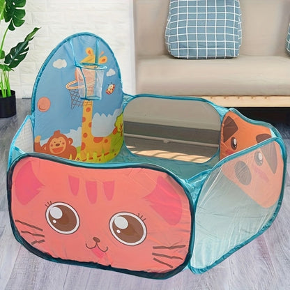 Giraffe Ball Pit Pop-Up Pool Tent with Basketball Hoop for Kids Indoor Outdoor Play Portable Backyard Beach Game Tent Boys Girls Best Holiday Gift Balls Not Included