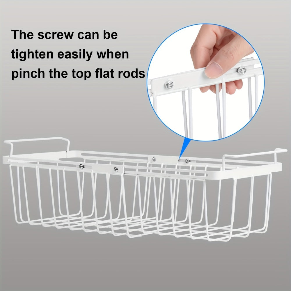 Freezer Organizer Bins, Expandable Chest Freezer Baskets with Hanging Handles – Adjustable Wire Basket 15.6" to 24.3", Heavy-Duty Iron Rust-Proof Deep Freezer Storage for Most Chest Freezers, 2 Pack
