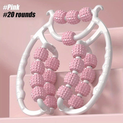 Leg Roller Massager 20-Wheel Manual Body Roller with Textured Bumps for Circulation – Portable Leg, Thigh, Waist & Back Roller for Home Gym Travel, Circulation Booster & Muscle Relief Fitness Tool