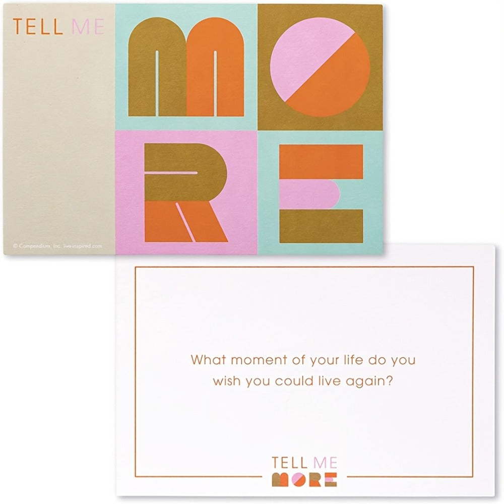 Tell Me More Conversation Card Game – 52 Deep Connection Question Cards for Couples, Family & Friends, Fun Conversation Starters for Game Night, Dinner & Intergenerational Gatherings