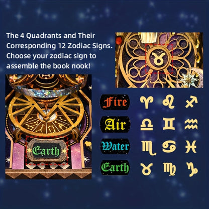 3D Wooden Zodiac Puzzle Kit – 12 Astrological Signs Constellation Model, DIY Wood Craft for Home & Office Decor, Unique Astrology Gift for Women Adults Teens Birthday Christmas Valentine's Day