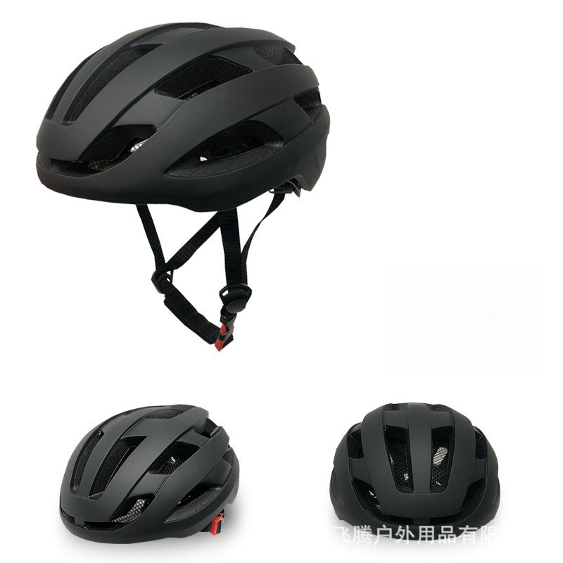 Bike Helmet Breathable with Night Warning Light – Unisex Road & Mountain Cycling Protective Cap | Adjustable Size L (21.26–24”) | Matte Black, Pearl White, Matte Pink