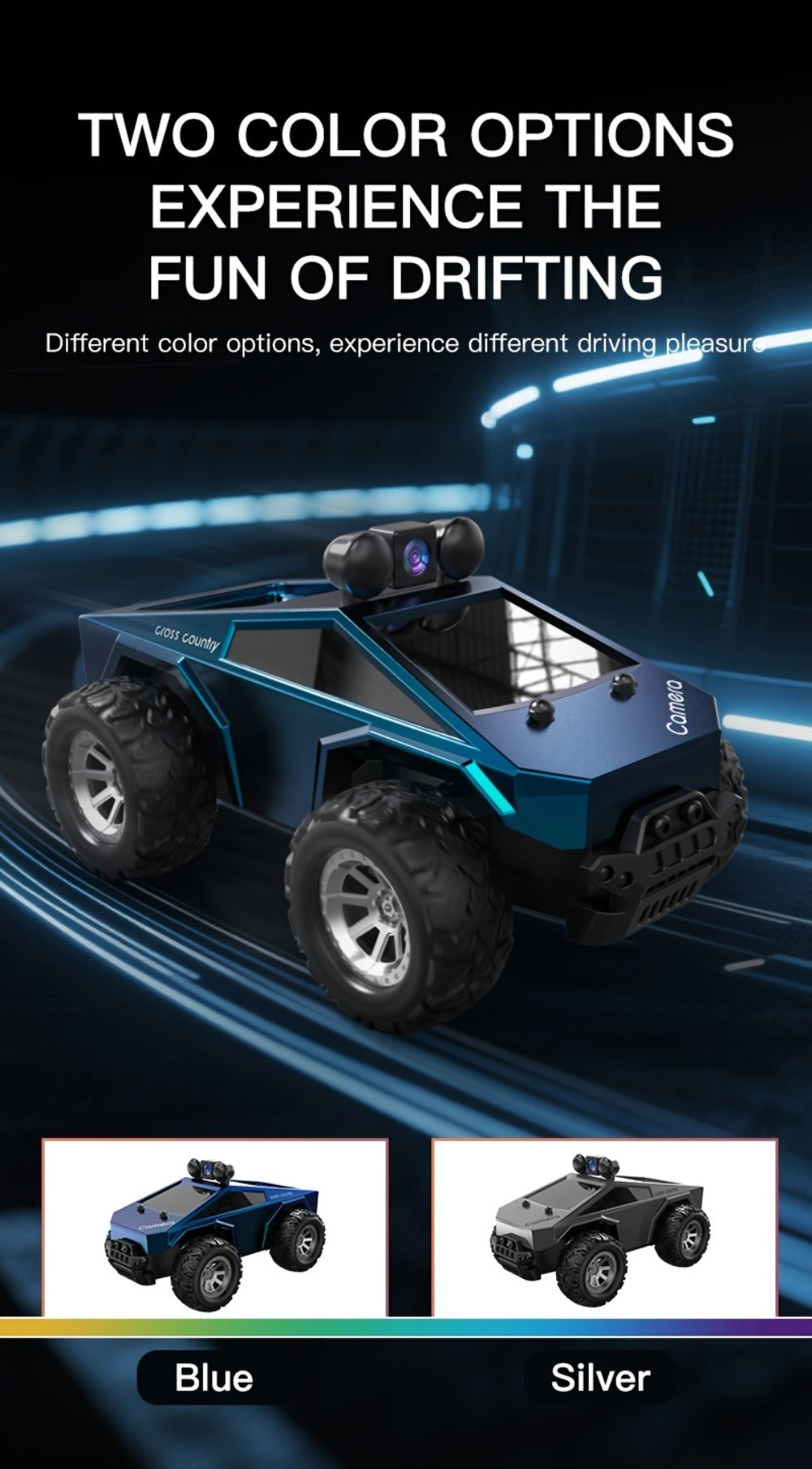 RC Off-Road Pickup Truck 1:28 Scale with 480P HD Camera | 2.4GHz App Control & Virtual Reality Function | 2 Rechargeable Batteries | Monster Truck Toy for Adults Kids