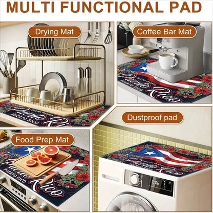 Cooktop Protector Mat Puerto Rico Style | Heat-Resistant Non-Stick Stove Cover Pad | Reusable for Gas Stove, Induction Cooker, Glass Cooktop, Oven & Washer Dryer Top