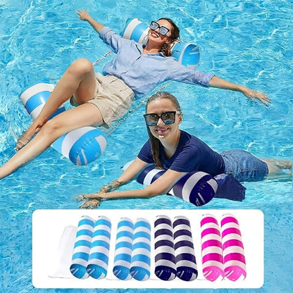 Inflatable Swimming Ring Pool Float for Adults 2/4/6 Pack – Classic Striped Swim Tube, Heavy Duty Leak-Resistant PVC, Pool Lake Beach Summer Water Party Float Set Gift