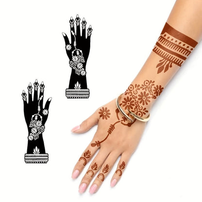 Temporary Tattoo Stencil Set 8 Sheets Reusable Hollow Floral Body Art Stencils for Airbrush Spray Paint Arms Hands Forearms Valentine Wedding Party Festival Gift Women