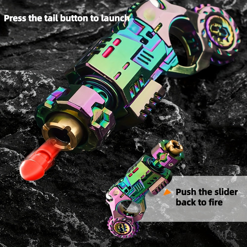 Metal Fidget Gun EDC Spinner Toy for Adults & Men – Alloy Steel Decompression Finger Spinner with 3 Reusable Shells & 20 Bullets, Cool Stress Relief Desk Toy, Unique Gift, Multicolor or Black