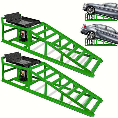 2-Pack Hydraulic Car Ramps: Heavy-Duty Vehicle Ramps with 5T/ 10000lbs Jack Load Capacity, Portable Design for Effortless Oil Changes And Car Lifts