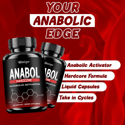Anabol Hardcore Anabolic Activator for Men — Advanced Energy, Strength & Muscle Performance Formula with 6-Keto-Diosgenin & Hecogenin | Daily Wellness Support | 60 Capsules | 1-3 Bottle Options