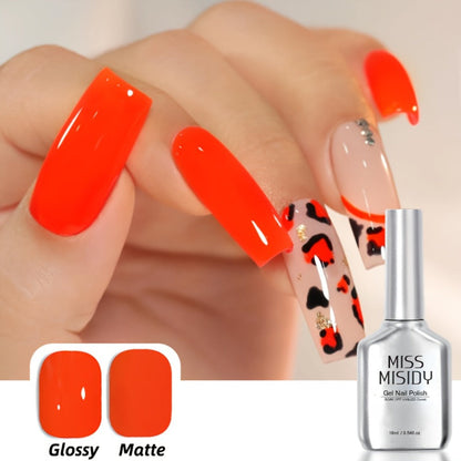 Gel Nail Polish Neon Orange Jelly Translucent Milky Sheer 0.54oz UV LED Soak Off — Long Lasting Chip Resistant CS076 Summer Ombre Jelly Nails DIY Nail Art for Women Home Salon