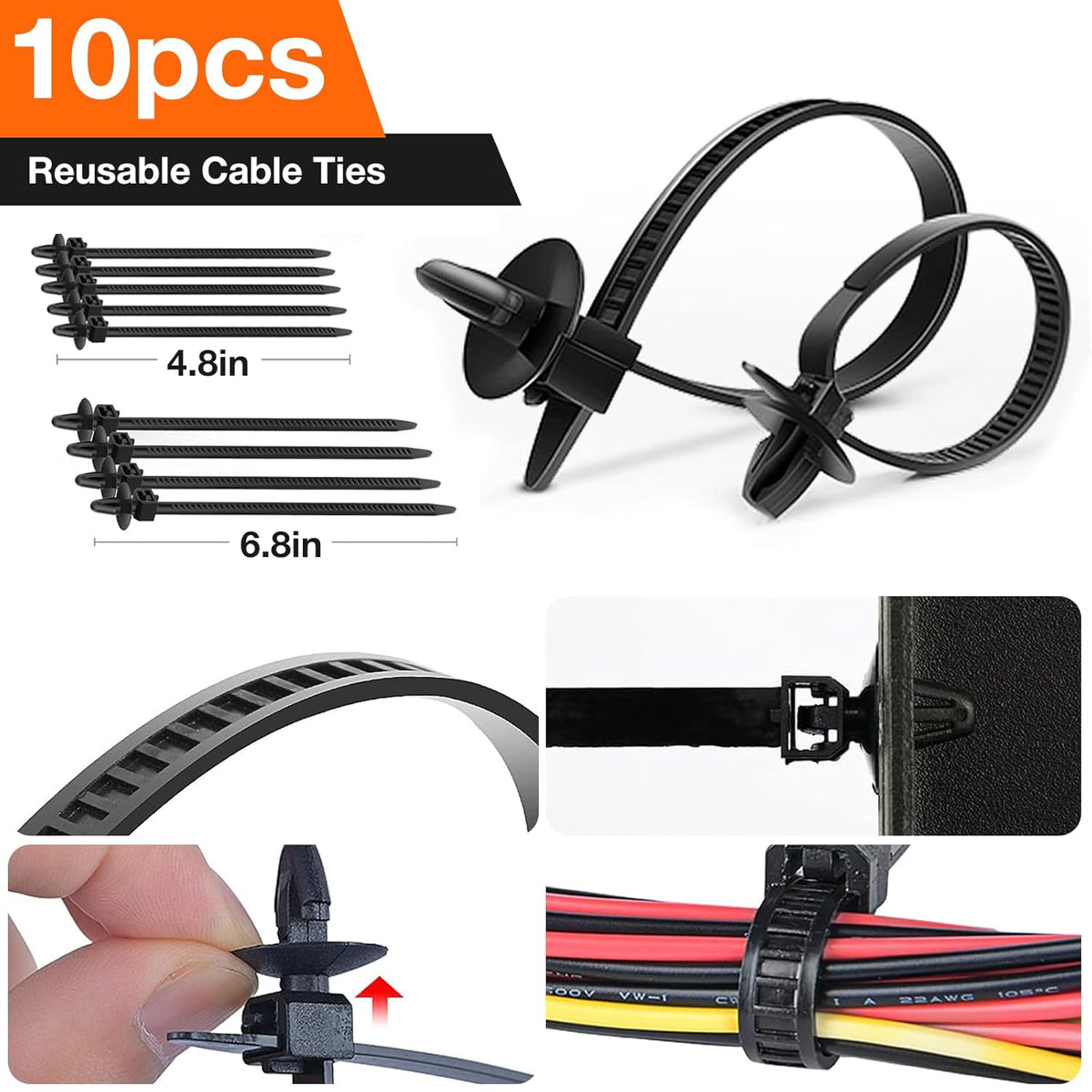 725pcs Automotive Push Pins & Bumper Clips Kit, Retainer Clips, Fender Fasteners, Door Panel And Trunk Trim Rivets With Removal Tool And Cable Ties, Compatible With for TOYOTA, for Honda, for Ford, for Chevrolet And for NISSAN, Fits Most Cars