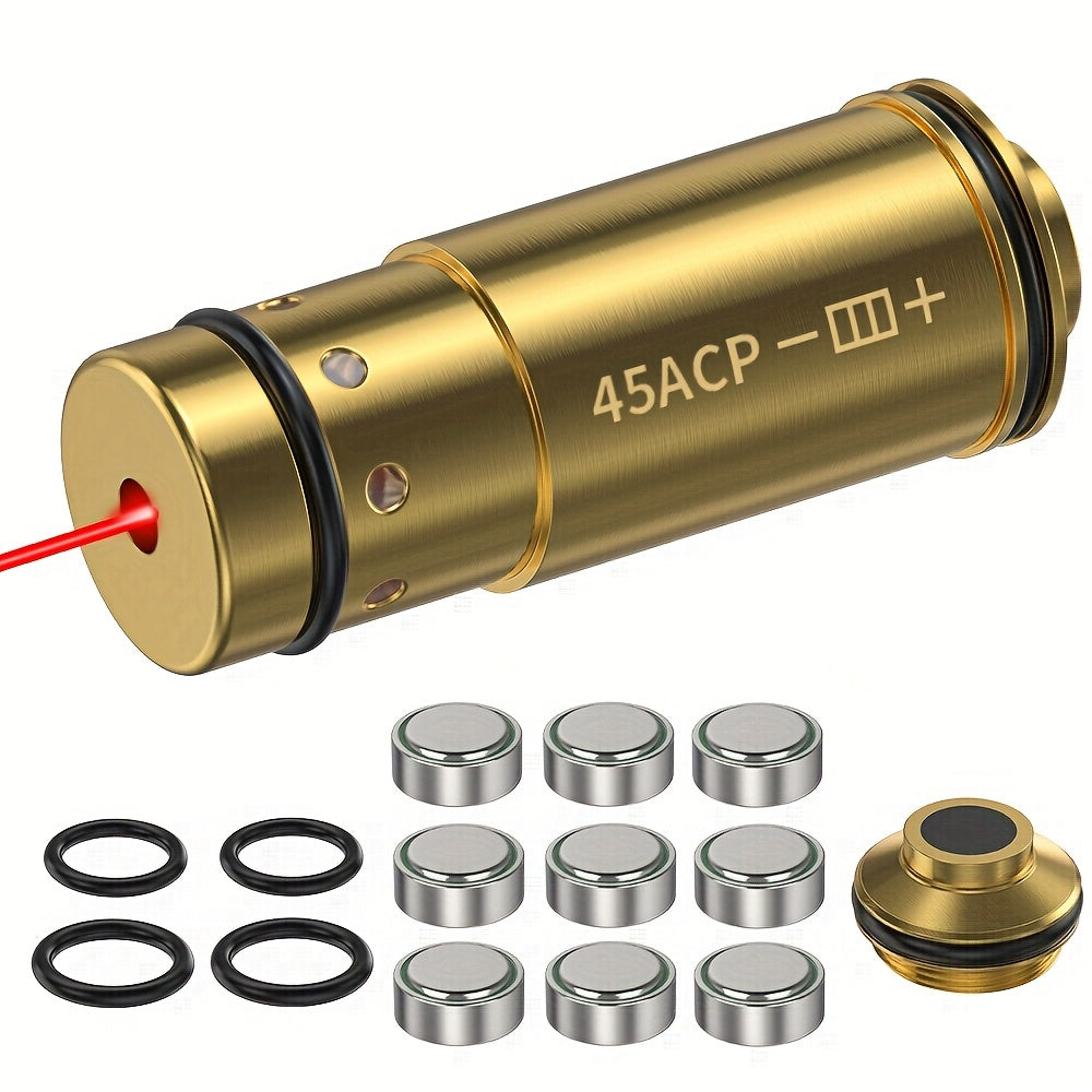 Dry Fire Laser Training Cartridge Multi-Caliber – 9mm 45ACP 223Rem 380ACP 357Sig 308Win 12GA 40Cal 6.5mm 7.62x39 | H59 Brass | Class IIIA Red Laser | Aperture Aiming | Batteries Included
