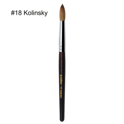 Kolinsky Acrylic Nail Brush Round Head Red Wine Wooden Handle – Professional Brush for Acrylic Extension Nail Art Sculpting & Manicure, Sizes #8 #10 #12 #14 #16 #18, Salon & Home Use