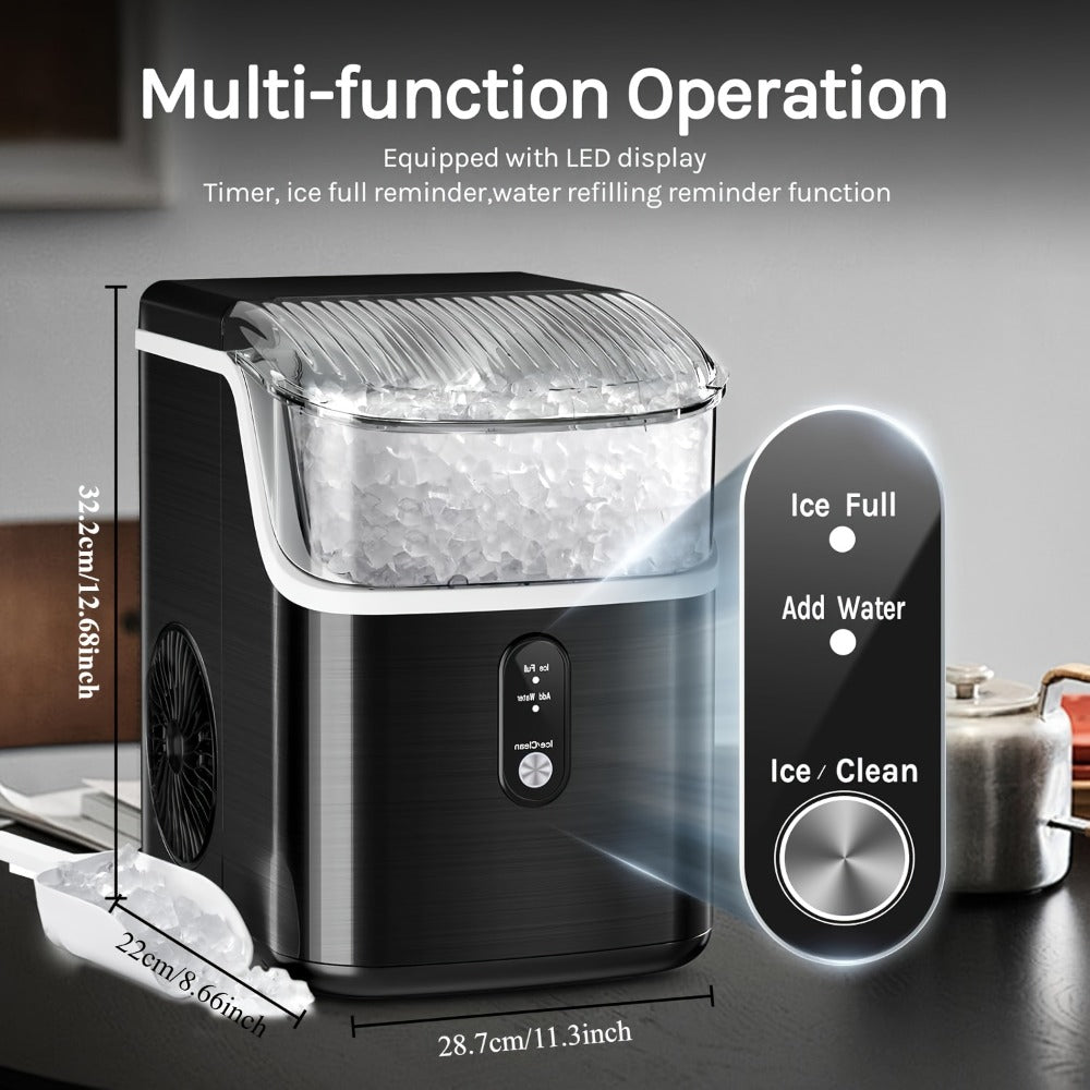 Chewable Ice Maker Countertop – 35 Lbs Nugget Pebble Ice or 26 Lbs Bullet Ice, Self-Cleaning, Includes Ice Scoop & Basket, Perfect Holiday Gift for Home, Kitchen, Easter, Halloween & Christmas
