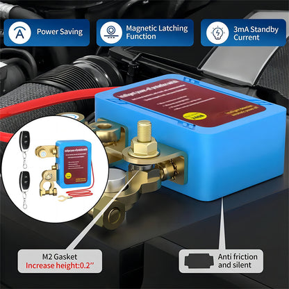 Battery Disconnect Switch Remote 12V 24V 240A – Wireless Kill Switch Auto Cut-Off Magnetic Relay, Anti-Drain Anti-Theft for Car Truck RV ATV UTV Boat Motorcycle Trailer