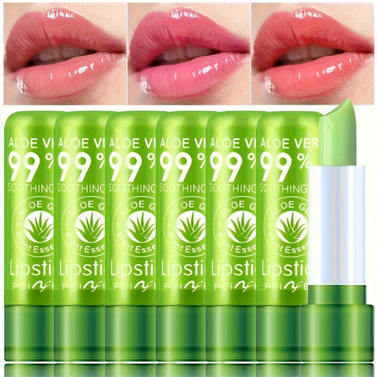pH Color Changing Lipstick Aloe Squalane — Magic Green to Pink Formula, Long-Lasting Moisturizing Glossy Lip Color, Personalized Shade Reactive Tint, 6-Pack & 12-Pack Gift Set for Women